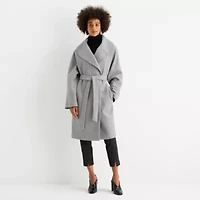Worthington Womens Plus Belted Heavyweight Coat