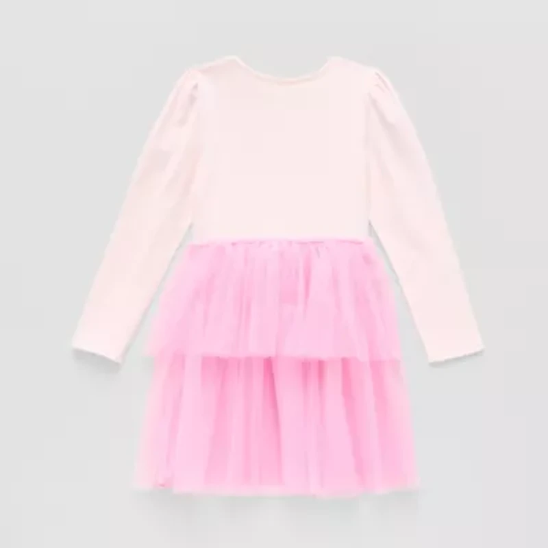 Disney Collection Little & Big Kid Girls Long Sleeve Princess Tutu Dress
