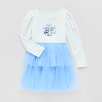 Disney Collection Little & Big Kid Girls Long Sleeve Elsa Tutu Dress