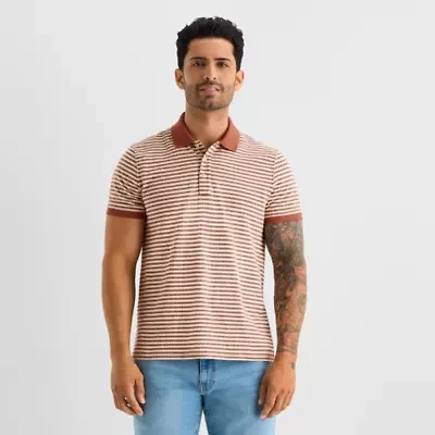 mutual weave Mens Regular Fit Short Sleeve Polo Shirt