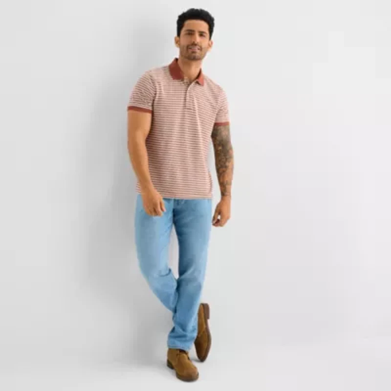 mutual weave Mens Regular Fit Short Sleeve Polo Shirt