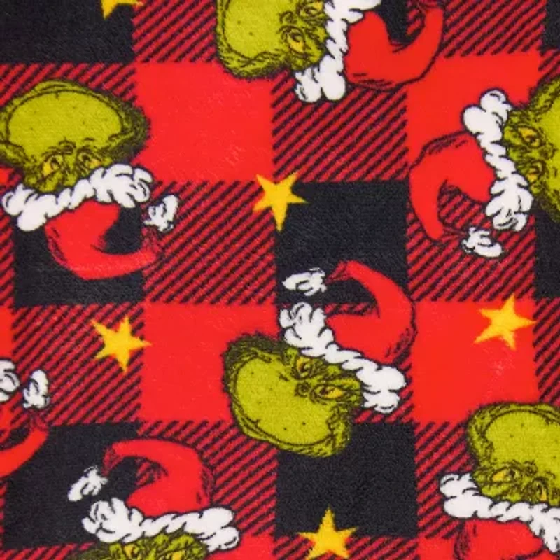 Womens Dr. Seuss Grinch Microfleece Crew Neck Long Sleeve 2-pc. Matching Family Tall Pajama Sets