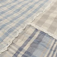 Donna Sharp Slate Cobblestone Queen Pieced Cotton 3-pc. Quilt Set