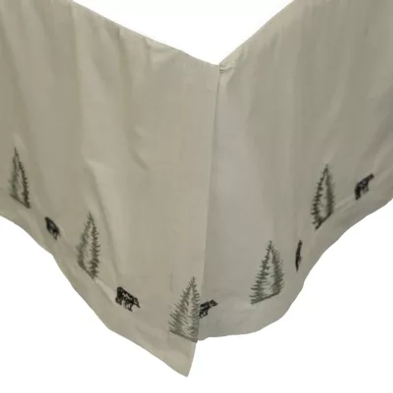 Donna Sharp Bear Creek Embroidered Tailored King Cotton 18" Bed Skirt