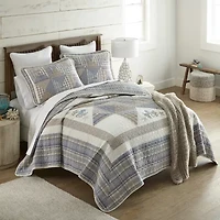Donna Sharp Coastal Star Queen Embroidered Pieced Cotton 3-pc. Quilt Set
