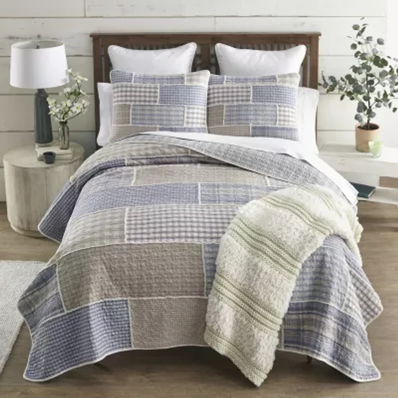 Donna Sharp Slate Cobblestone Twin Pieced Cotton 2-pc. Quilt Set