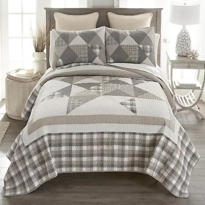 Donna Sharp Smoky Star Queen Pieced Cotton 3-pc. Quilt Set