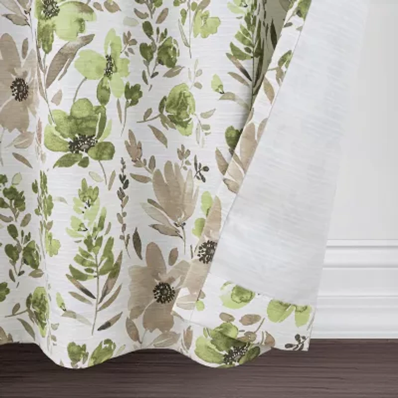 Regal Home Dimensions Floral Grommet Top Energy Saving Blackout Single Curtain Panel