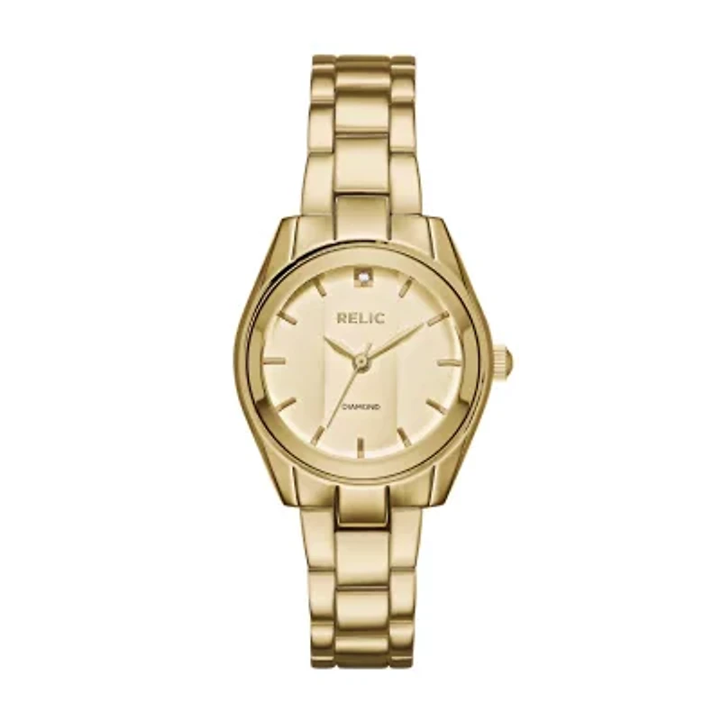 Relic By Fossil Womens Gold Tone Bracelet Watch Zr34418