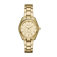 Relic By Fossil Womens Gold Tone Bracelet Watch Zr34418