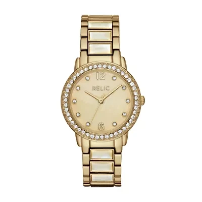Relic By Fossil Womens Gold Tone Bracelet Watch Zr34407