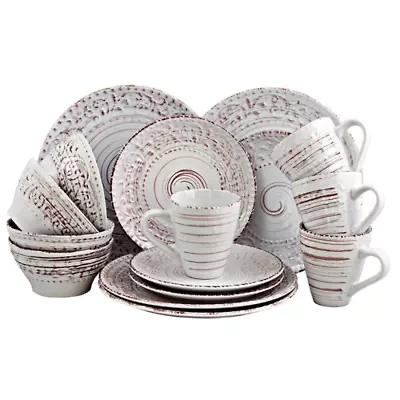 Elama Malibu Waves 16-Piece Dinnerware Set