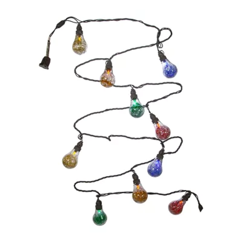 Kurt Adler Ul 10-Light Led Tinsel A19 Multi String Lights