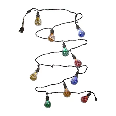 Kurt Adler Ul 10-Light Led Tinsel A19 Multi String Lights