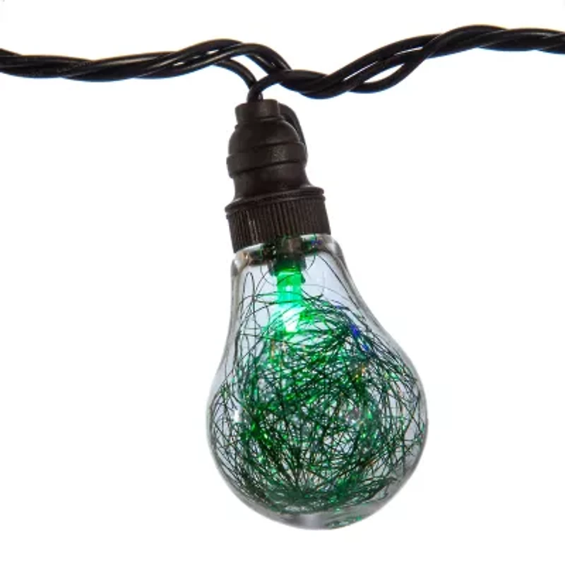 Kurt Adler Ul 10-Light Led Tinsel A19 Multi String Lights