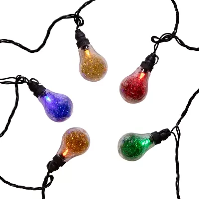 Kurt Adler Ul 10-Light Led Tinsel A19 Multi String Lights