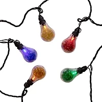 Kurt Adler Ul 10-Light Led Tinsel A19 Multi String Lights