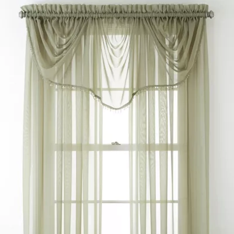 Home Expressions Rod Pocket Sheer Single Curtain Panel