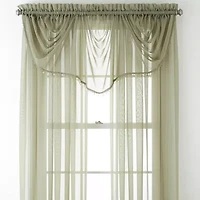 Home Expressions Rod Pocket Sheer Single Curtain Panel