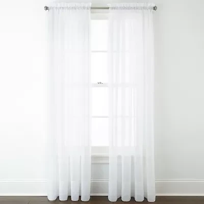Home Expressions Rod Pocket Sheer Single Curtain Panel