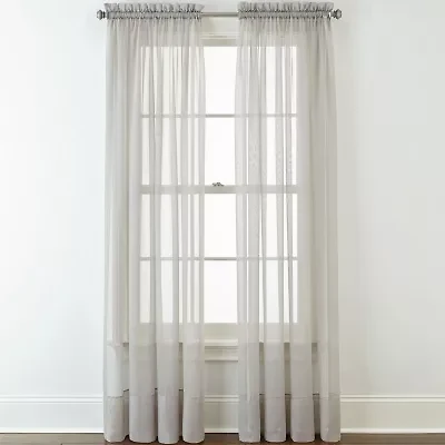 Home Expressions Rod Pocket Sheer Single Curtain Panel