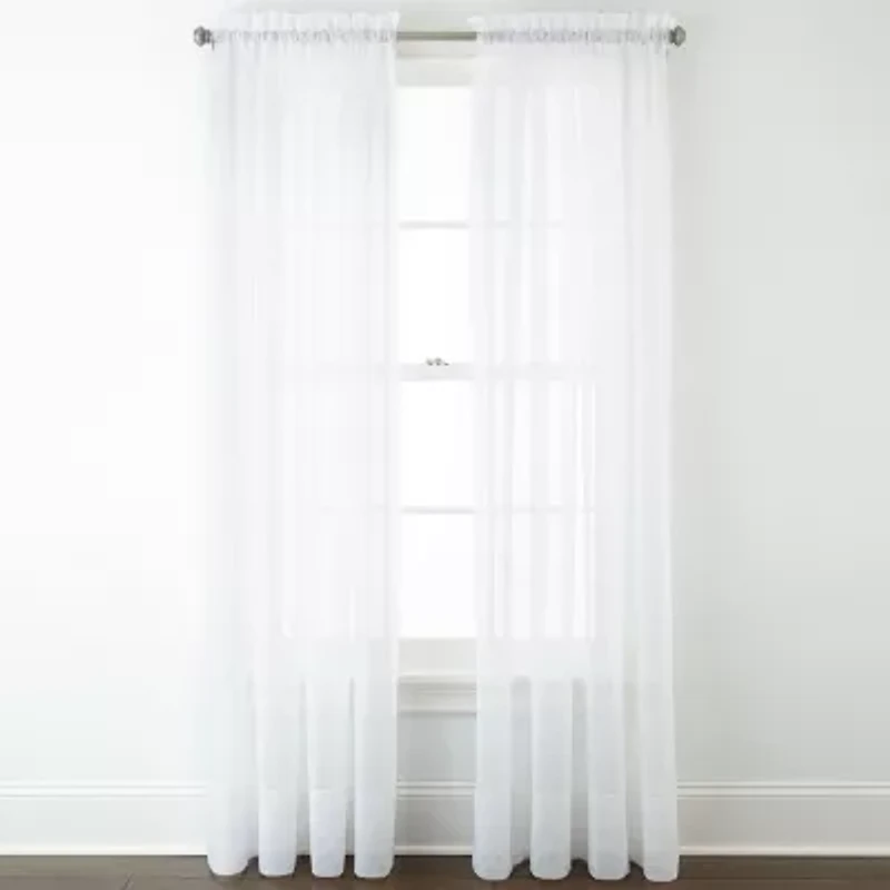 Home Expressions Rod Pocket Sheer Single Curtain Panel