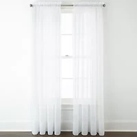 Home Expressions Rod Pocket Sheer Single Curtain Panel