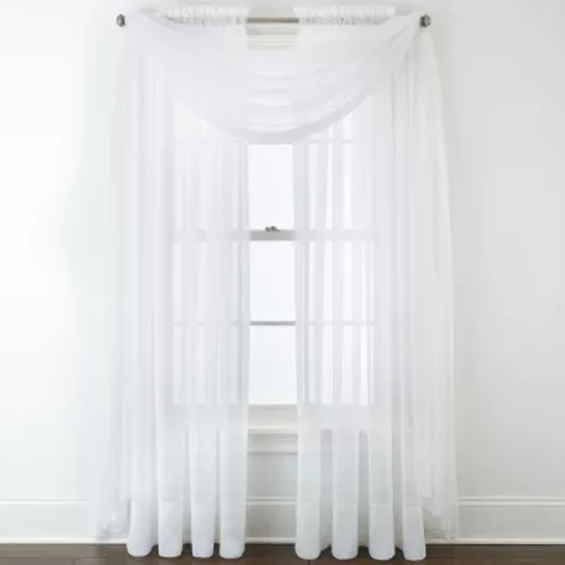 Home Expressions Rod Pocket Sheer Single Curtain Panel