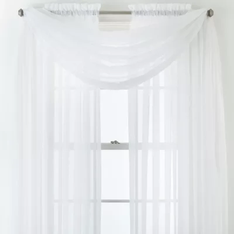 Home Expressions Rod Pocket Sheer Single Curtain Panel