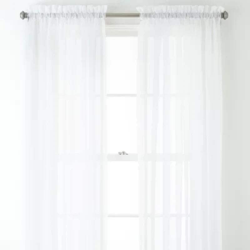 Home Expressions Rod Pocket Sheer Single Curtain Panel