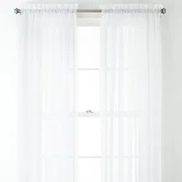 Home Expressions Rod Pocket Sheer Single Curtain Panel