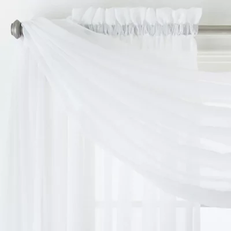Home Expressions Rod Pocket Sheer Single Curtain Panel