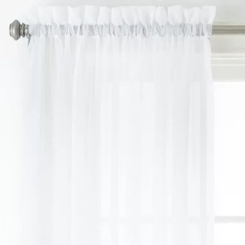 Home Expressions Rod Pocket Sheer Single Curtain Panel