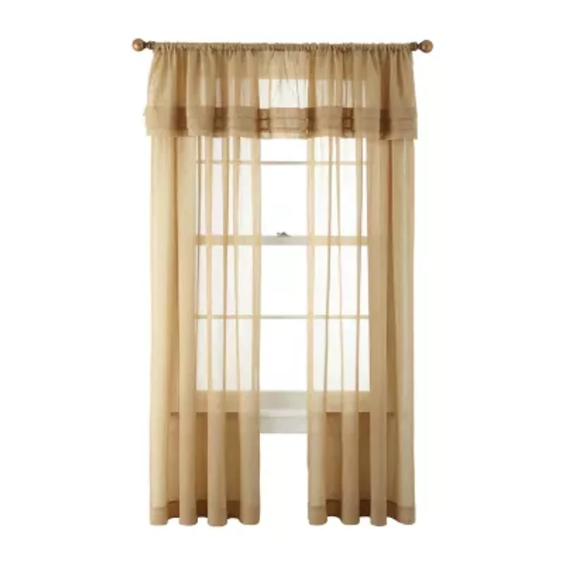 Home Expressions Crushed Voile Rod Pocket Sheer Single Curtain Panel