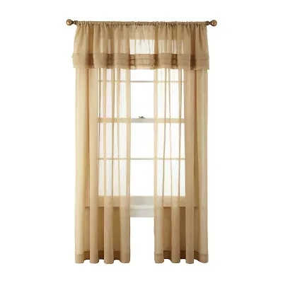 Home Expressions Crushed Voile Rod Pocket Sheer Single Curtain Panel