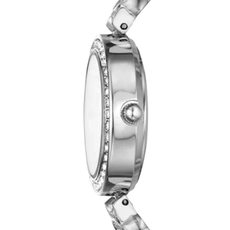 Geneva Womens Crystal Accent Silver Tone 2-pc. Watch Boxed Set Fmdjset038