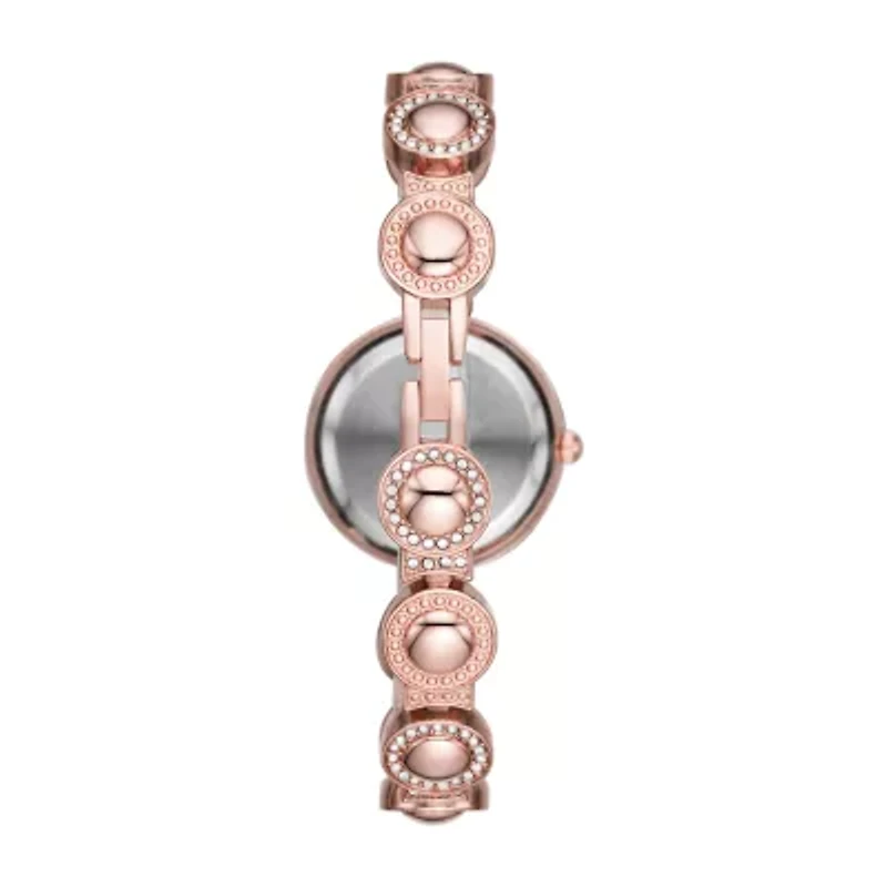Geneva Womens Crystal Accent Rose Goldtone 2-pc. Watch Boxed Set Fmdjset039
