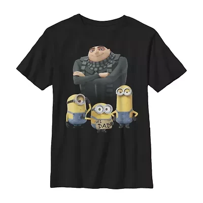 Little & Big Kid Boys Crew Neck Short Sleeve Regular Fit Despicable Me Minions Graphic T-Shirt