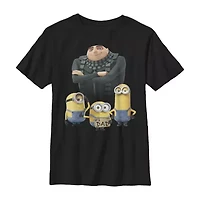 Little & Big Kid Boys Crew Neck Short Sleeve Regular Fit Despicable Me Minions Graphic T-Shirt