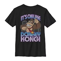 Little & Big Kid Boys Crew Neck Short Sleeve Regular Fit Donkey Kong Super Mario Graphic T-Shirt