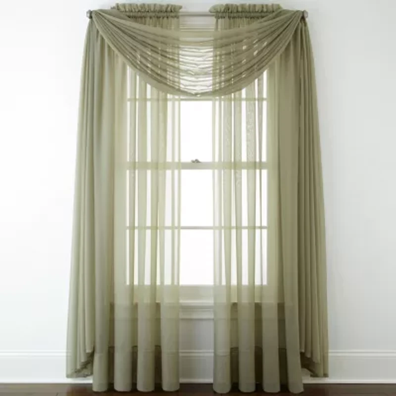 Home Expressions Rod Pocket Sheer Single Curtain Panel