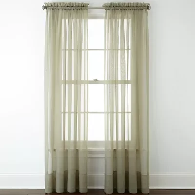 Home Expressions Rod Pocket Sheer Single Curtain Panel
