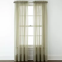 Home Expressions Rod Pocket Sheer Single Curtain Panel