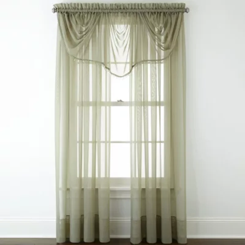 Home Expressions Rod Pocket Sheer Single Curtain Panel