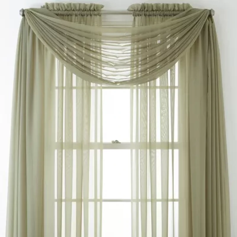 Home Expressions Rod Pocket Sheer Single Curtain Panel