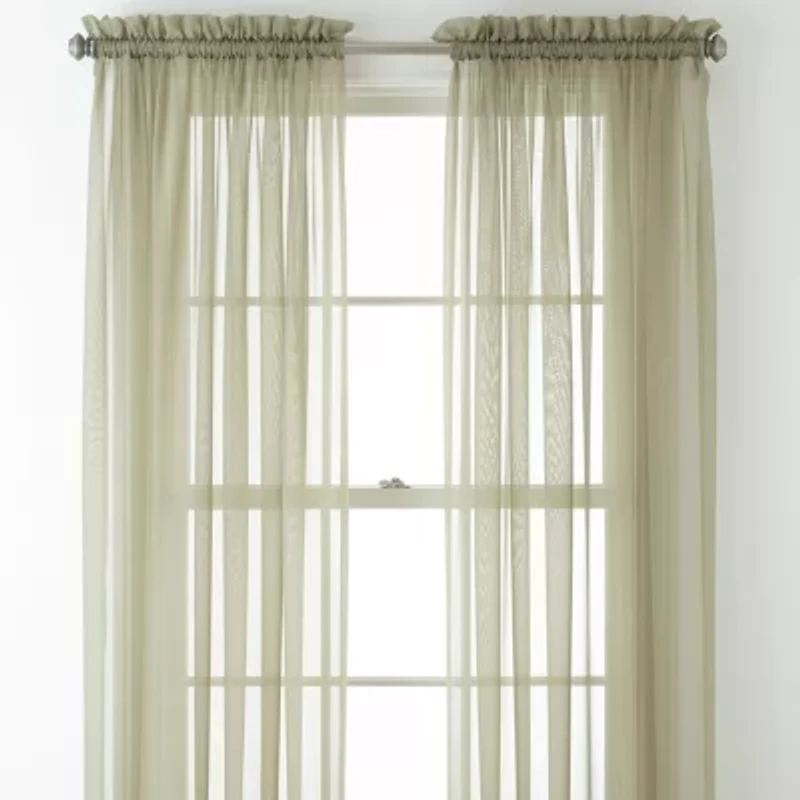 Home Expressions Rod Pocket Sheer Single Curtain Panel