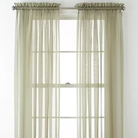 Home Expressions Rod Pocket Sheer Single Curtain Panel