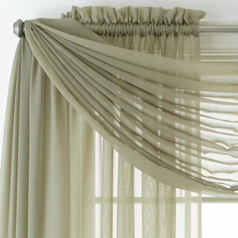 Home Expressions Rod Pocket Sheer Single Curtain Panel