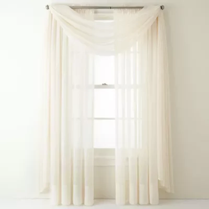 Home Expressions Rod Pocket Sheer Single Curtain Panel