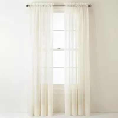 Home Expressions Rod Pocket Sheer Single Curtain Panel